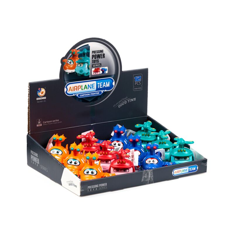 Press go schattig vliegtuig actiespeelgoed