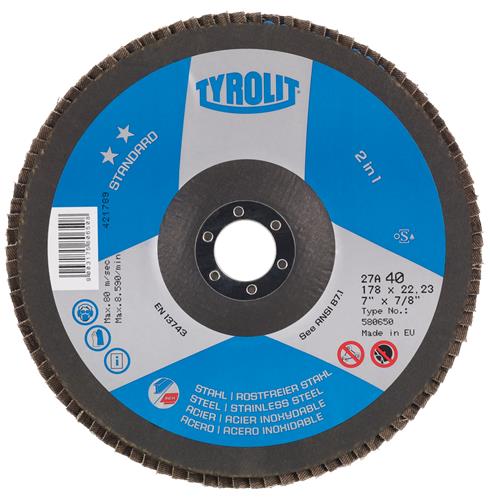 Tyrolit klaffskiva 125mm za80 con standard st rostfritt stål | 10 stycken