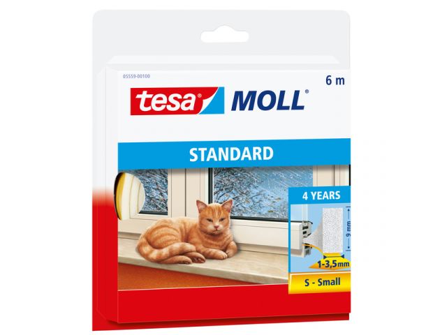 Tesa draught excluder - i-profile - 6m x 1.0-3.5mm - white