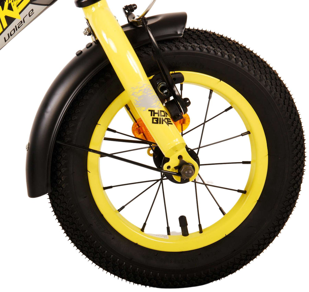 Volare Thombike Children's Bicycle - Boys - 12 inch - Black Yellow