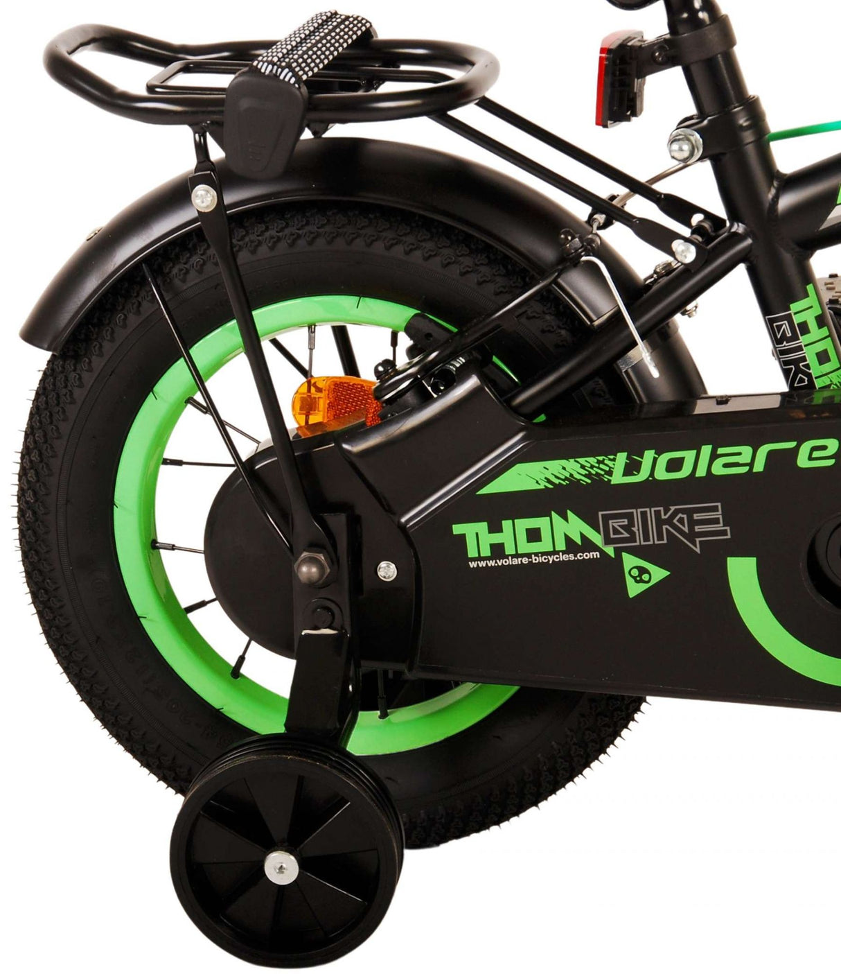 Volare Thombike Children's Bike Boys 12 inch Black Green Two Hand brakes