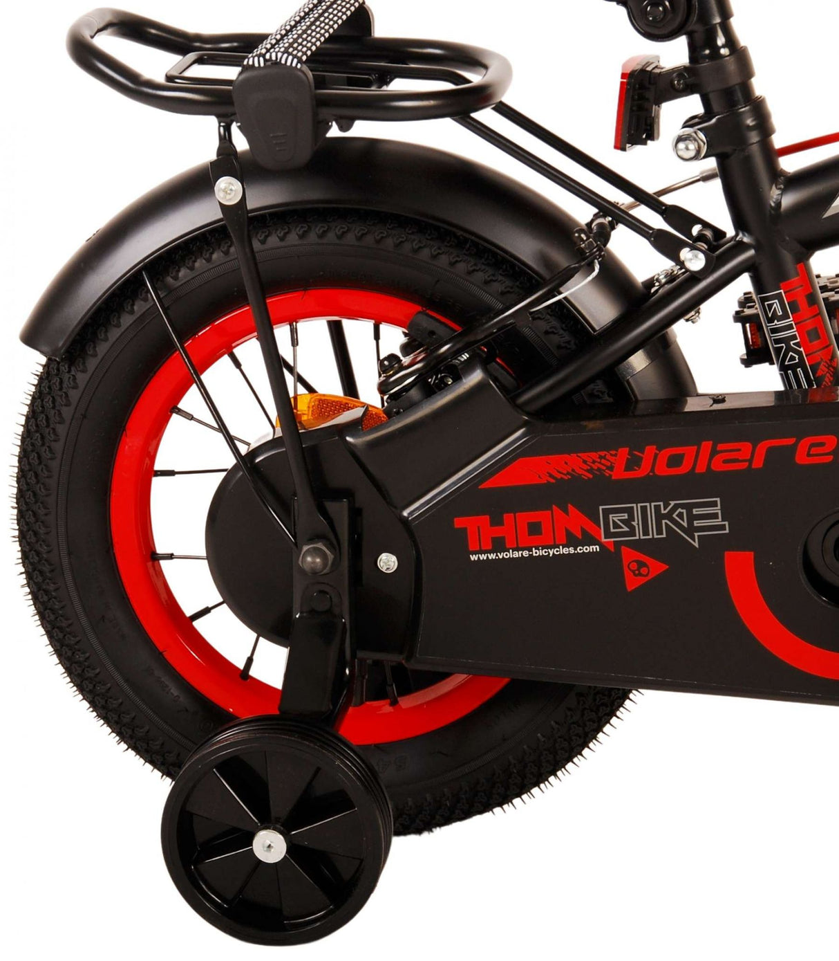 Volare Thombike Children's Bike Boys 12 inch Black Red Two Hand brakes