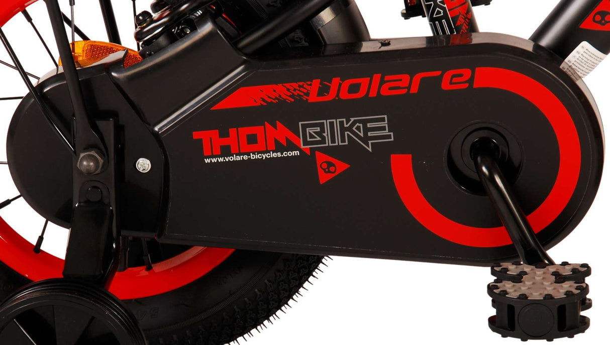 Volare Thombike Children's Bike Boys 12 inch Black Red Two Hand brakes