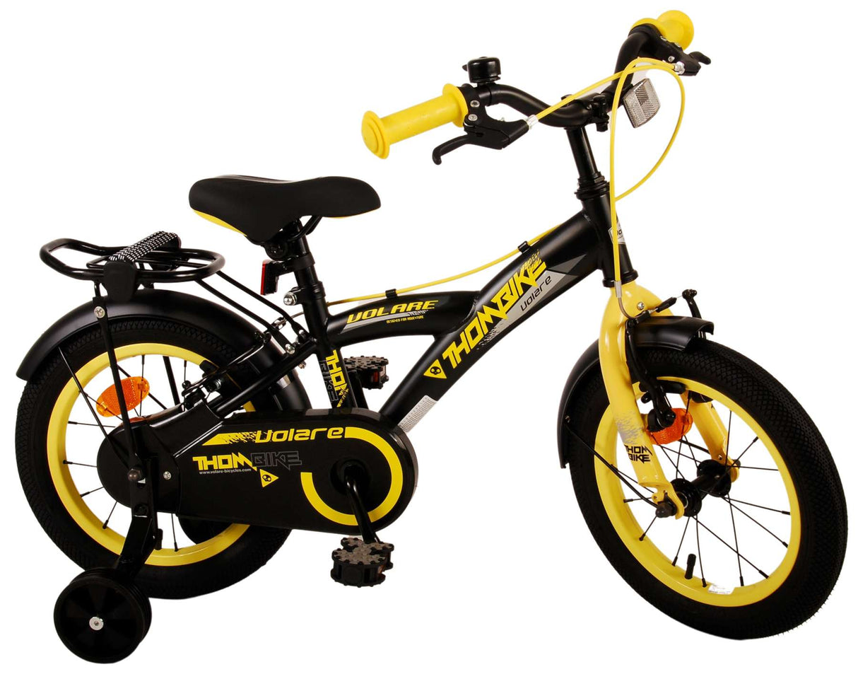Volare thombike per bambini ragazzi da 14 pollici giallo nero freni a due mani