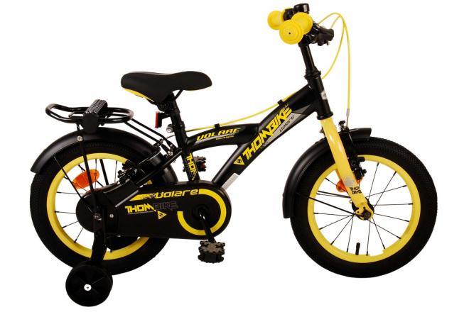 Volare thombike per bambini ragazzi da 14 pollici giallo nero freni a due mani