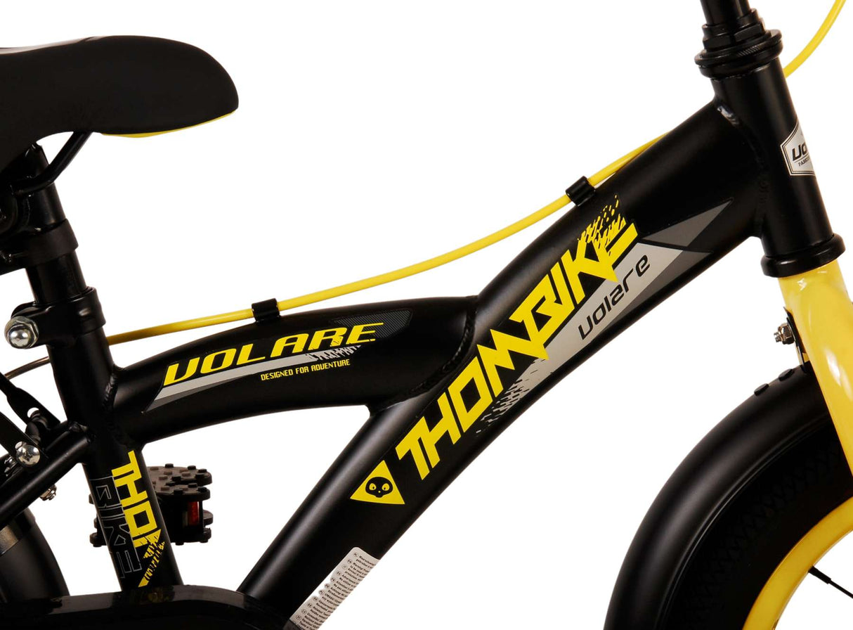 Volare thombike per bambini ragazzi da 14 pollici giallo nero freni a due mani
