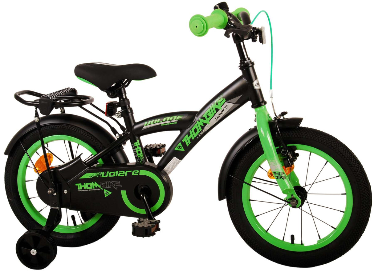 Volare Thombike Children's Bicycle - Boys - 14 Inch - Black Green