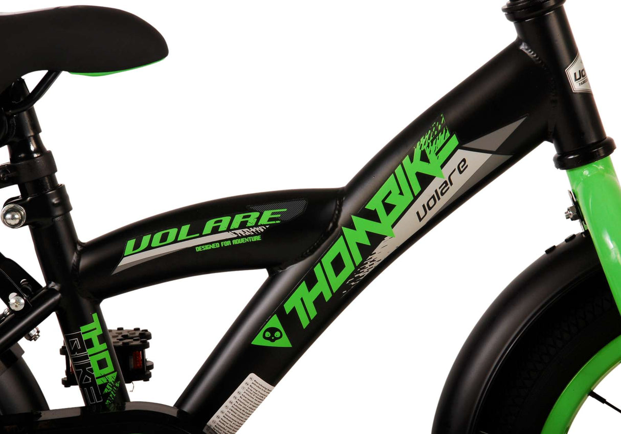 Volare Thombike Children's Bicycle - Boys - 14 Inch - Black Green