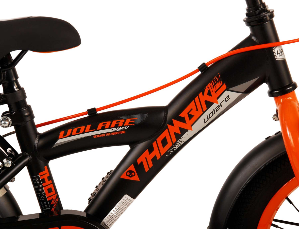 Volare Thombike Dziecięcy chłopcy z 2 -calowym czarnym pomarańczowym hamulcem ręcznym