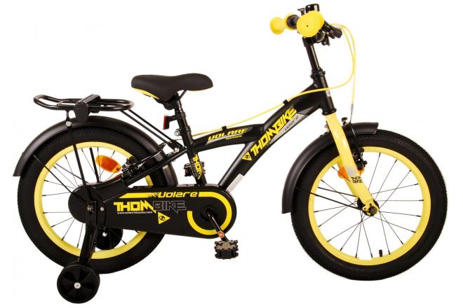 Volare Thombike Children's Bike Boys 16 pouces Black Jaune à deux mains Freins