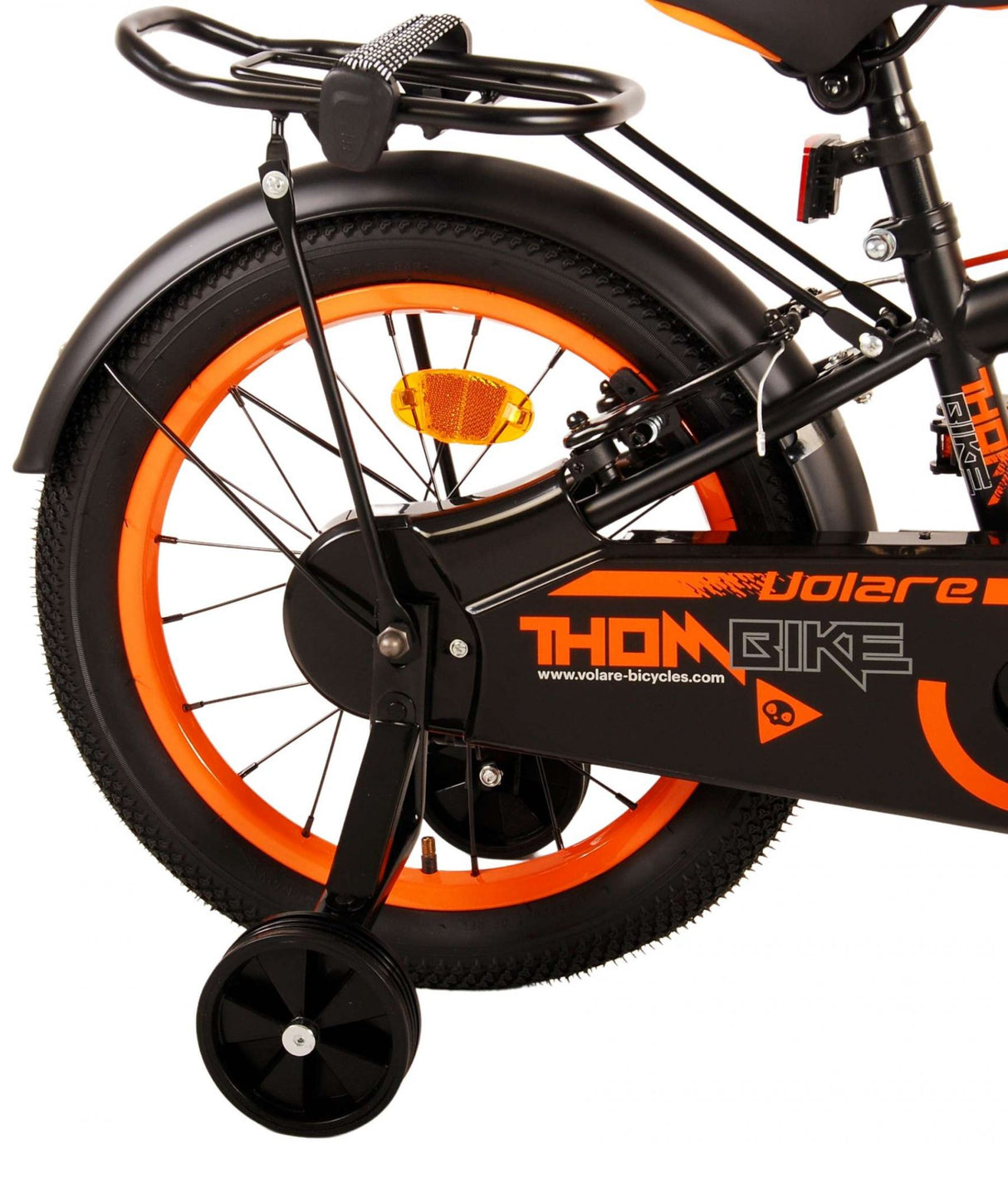 Volare Thombike Children's Bike Boys 16 Inch Black Orange Two Hand Brakes