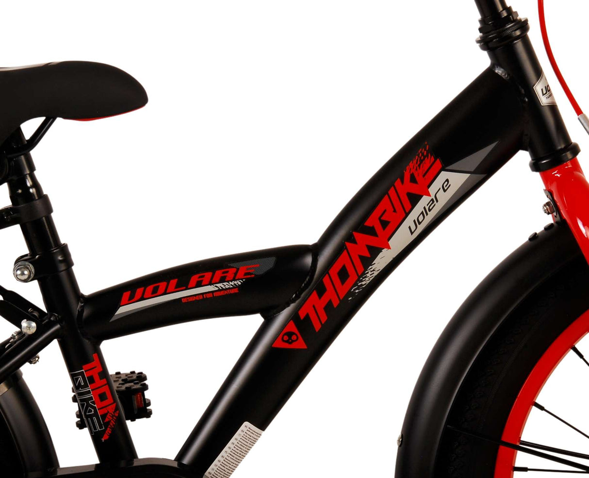 Volare Thombike Dziecięce rower - chłopcy - 18 cali - Czarny czerwony