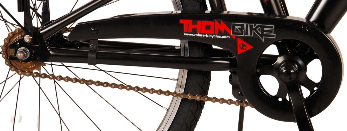 Volare Thombike Børnecykeldrenge 24 tommer sort rød to håndbremser