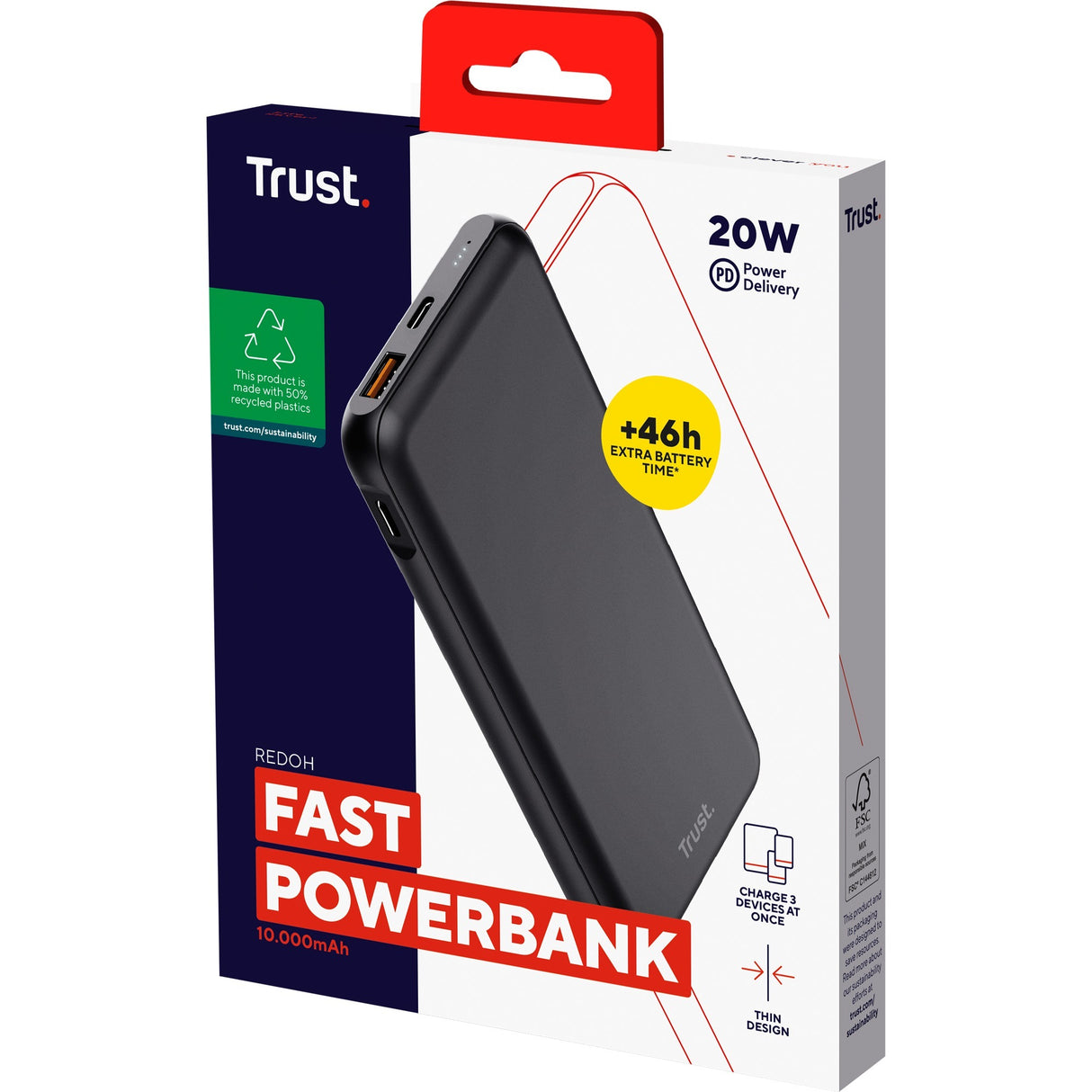 Trust Redah Fast 10.000Mah Powerbank