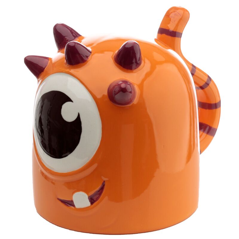 Monstarz orange monster upside down ceramic mug