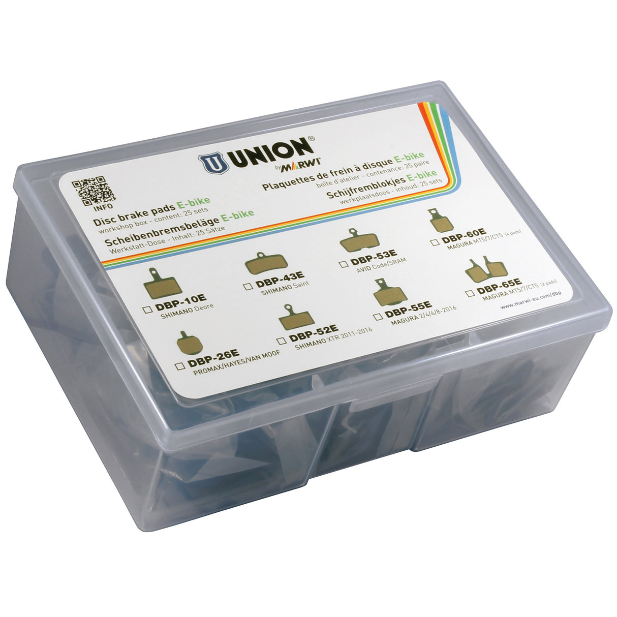 Marwi union disc brake pad set dbp-43e e-bike organic kevlar (25pr)