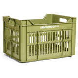 Cassa per biciclette a prova urbana in plastica riciclata da 30L oliva verde 40x30x25 cm