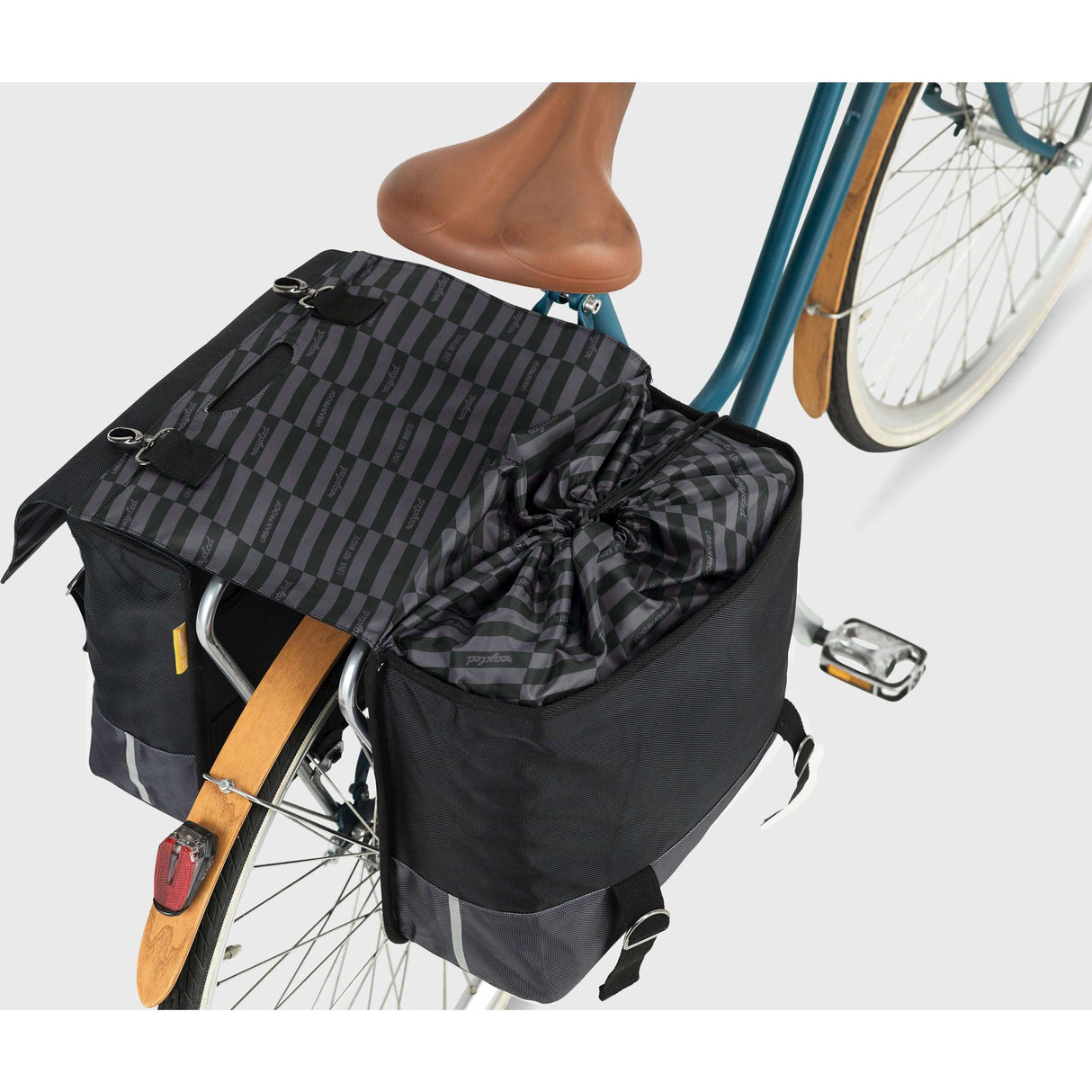 UrbanProof Urban Proof 40L dvojitá taška na bicykel čierna šedá