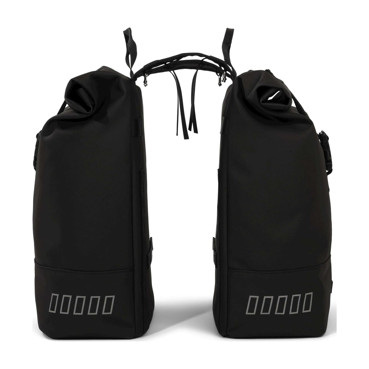 Városbiztos városálló rolltop dupla kerékpár táska 38 liter fekete