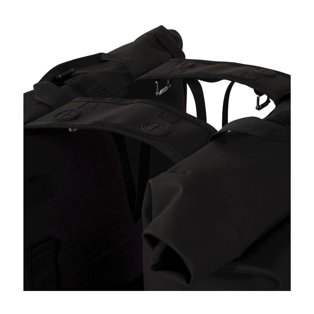 Városbiztos városálló rolltop dupla kerékpár táska 38 liter fekete