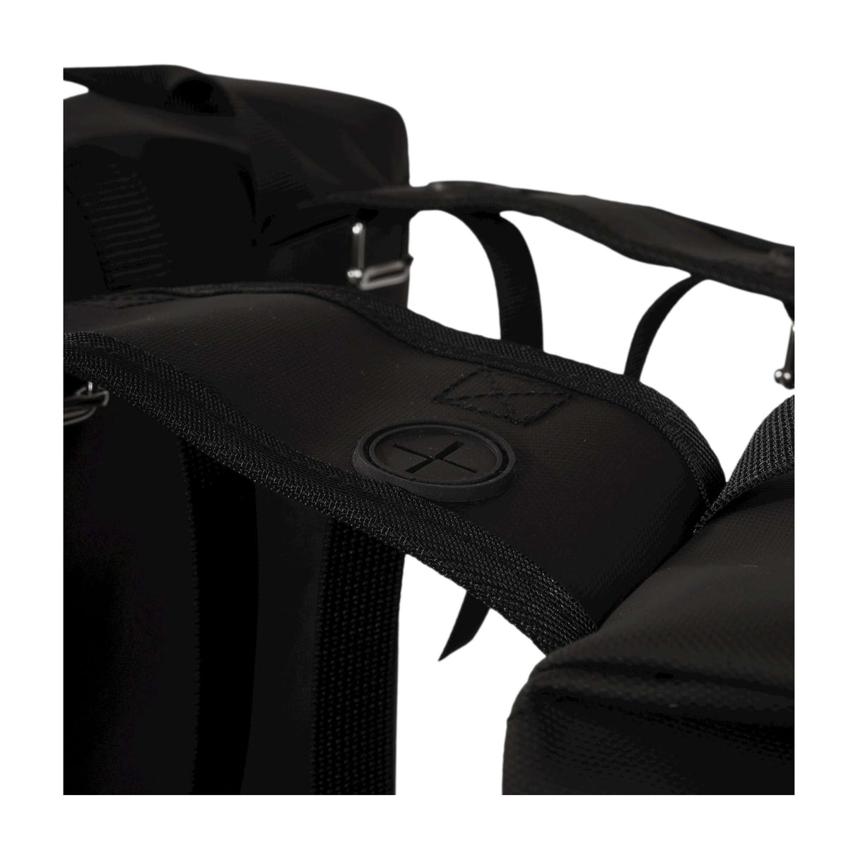 Urbanfester städtischer Fracht -Doppelfahrradbeutel 38 Liter schwarz