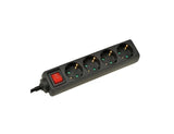 Toma Vb extender - con interruptor - 4 conexiones - negro