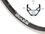 Rigida rim 28 inch 622 ZAC2000 black cut side 36 double bus