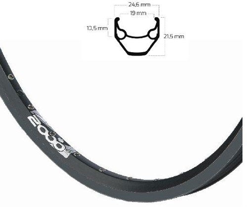 Llanta rigida ryde 28 (622) zac-2000 36 14 negra (sin cortar)