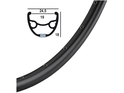 Rigida rim ryde 28 (622) rival-21 36 14 black (uncut)