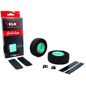 Velox handlebar tape maxi cork bicolor black celeste (2 pcs)