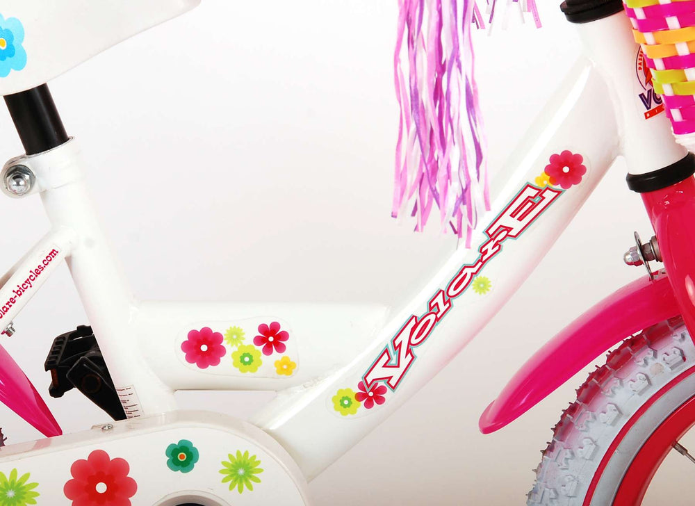 Volare Ashley Children's Bicycle - Girls - 14 inch - White - 95% assembled