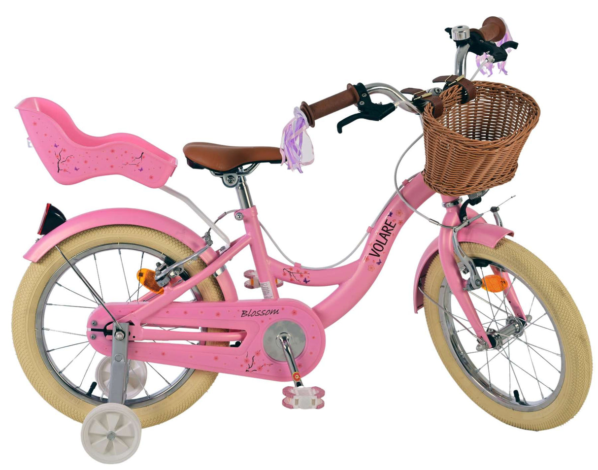 Volare blossom kinderfahrrad - mädchen - 16 zoll - rosa - zwei handbremsen