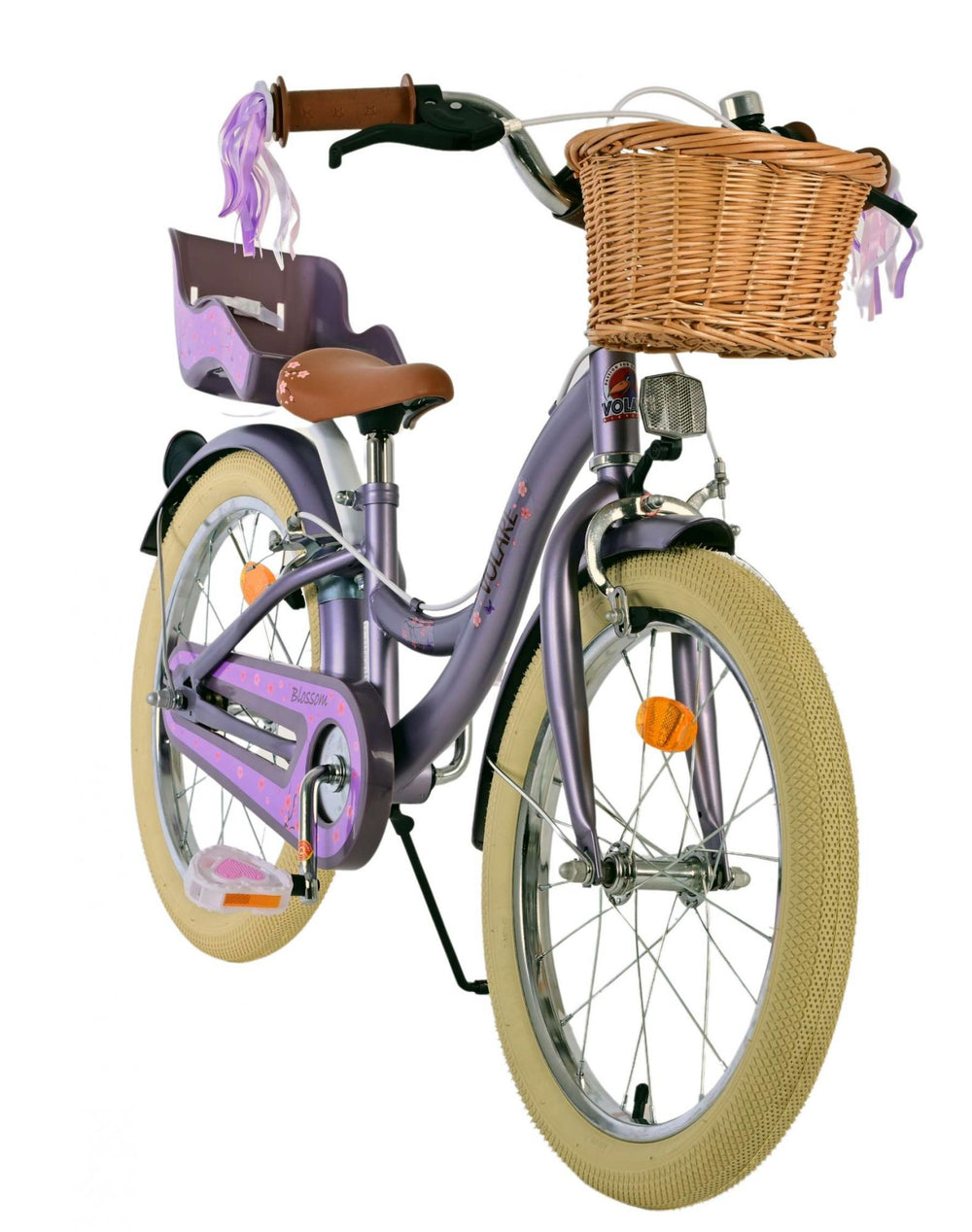 Volare blossom kinderfiets - meisjes - 18 inch - paars - twee handremmen