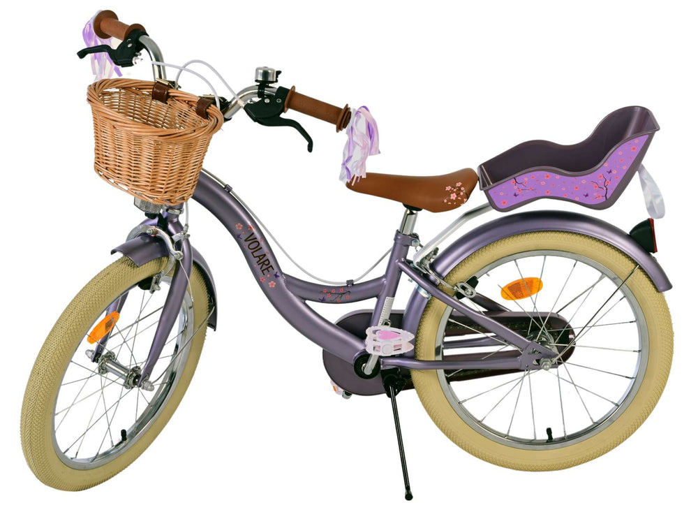 Volare blossom kinderfiets - meisjes - 18 inch - paars - twee handremmen