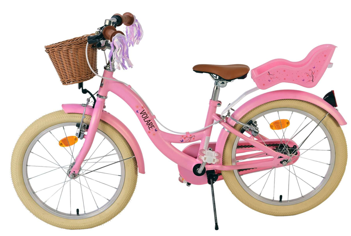 Volare blossom kinderfahrrad - mädchen - 18 zoll - rosa - zwei handbremsen