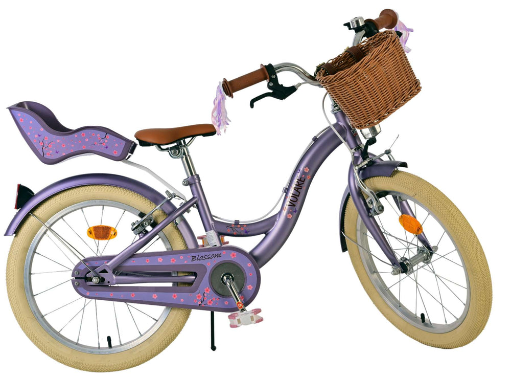 Volare Blossom children's bicycle - girls - 18 inch - purple - two hand brakes