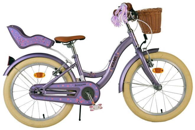 Volare Blossom children's bicycle - girls - 18 inch - purple - two hand brakes