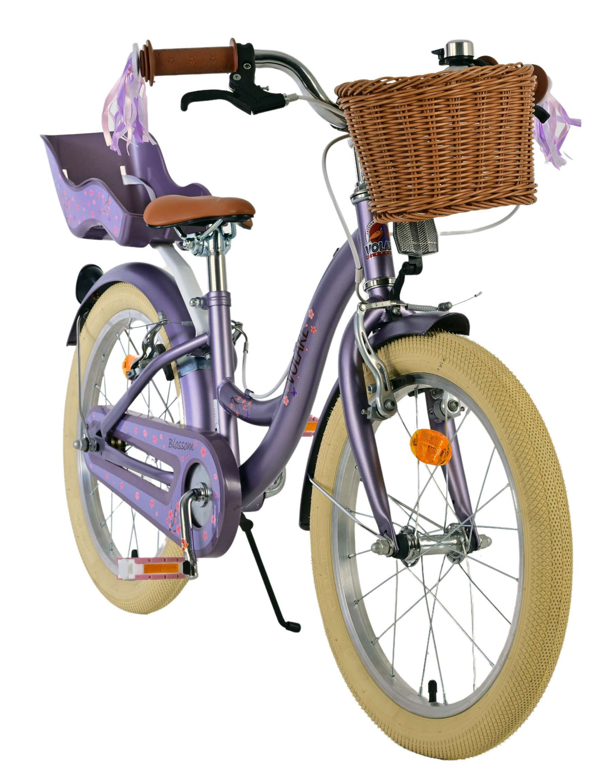 Volare blossom kinderfahrrad - mädchen - 18 zoll - lila - zwei handbremsen