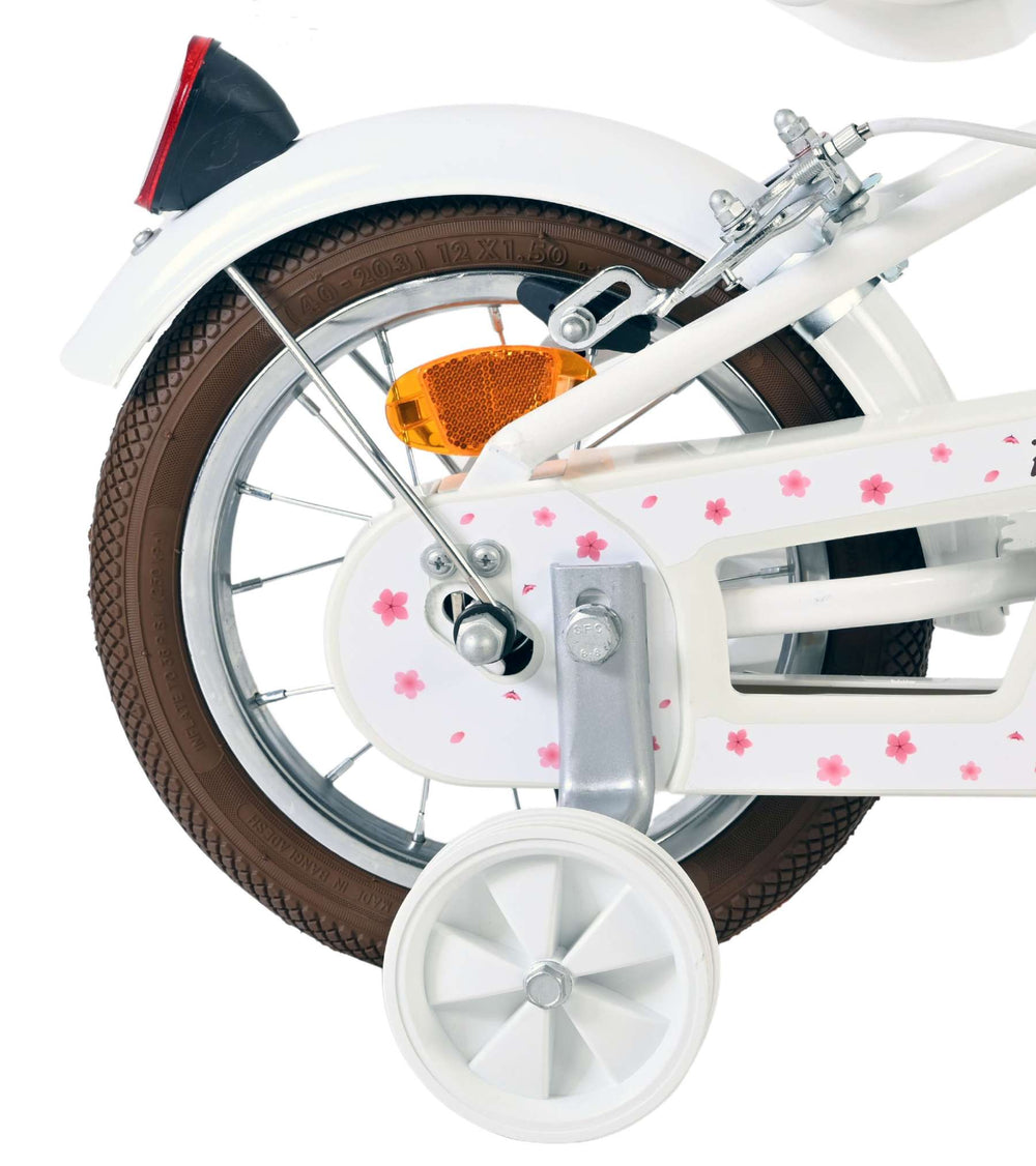 Volare blossom kinderfiets - meisjes - 12 inch - wit - twee handremmen