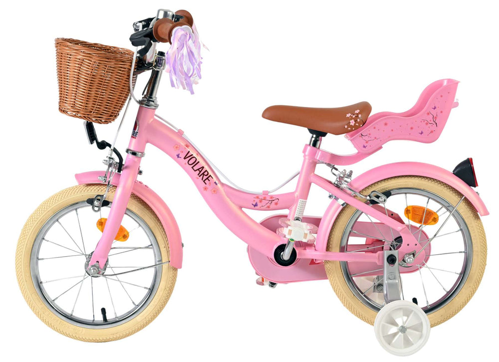Volare Blossom children's bicycle - girls - 14 inch - pink - two hand brakes