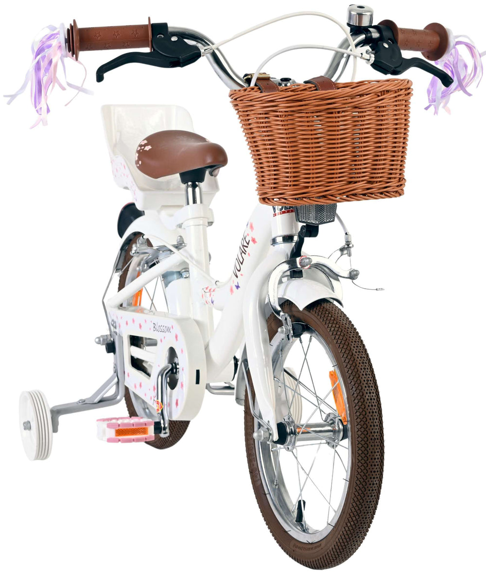 Volare Blossom children's bicycle - girls - 14 inch - white - two hand brakes