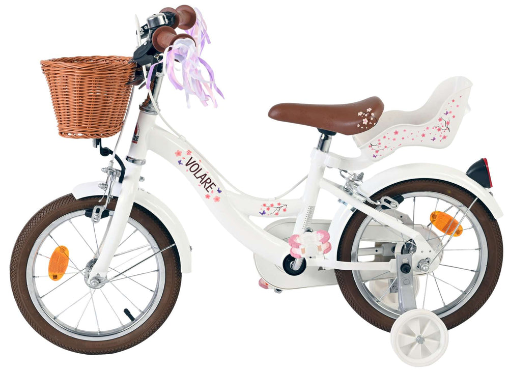 Volare Blossom children's bicycle - girls - 14 inch - white - two hand brakes