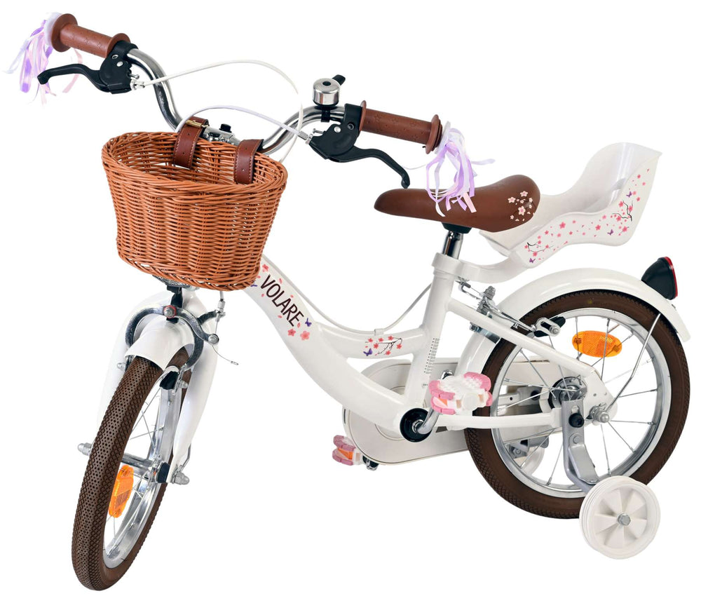 Volare Blossom children's bicycle - girls - 14 inch - white - two hand brakes