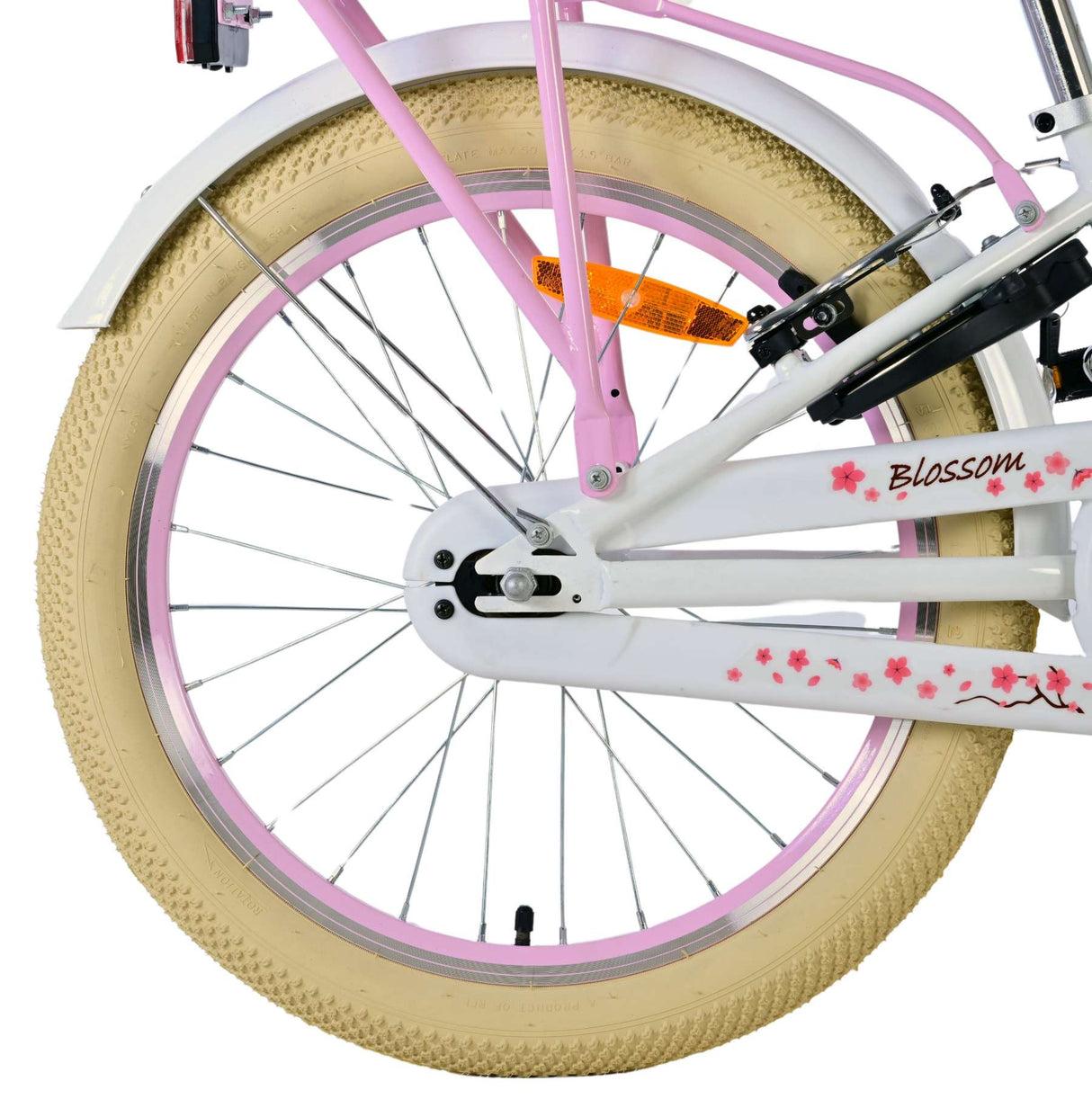 Volare Blossom Children's Bicycle - Girls - 20 Inch - White - Två handbromsar