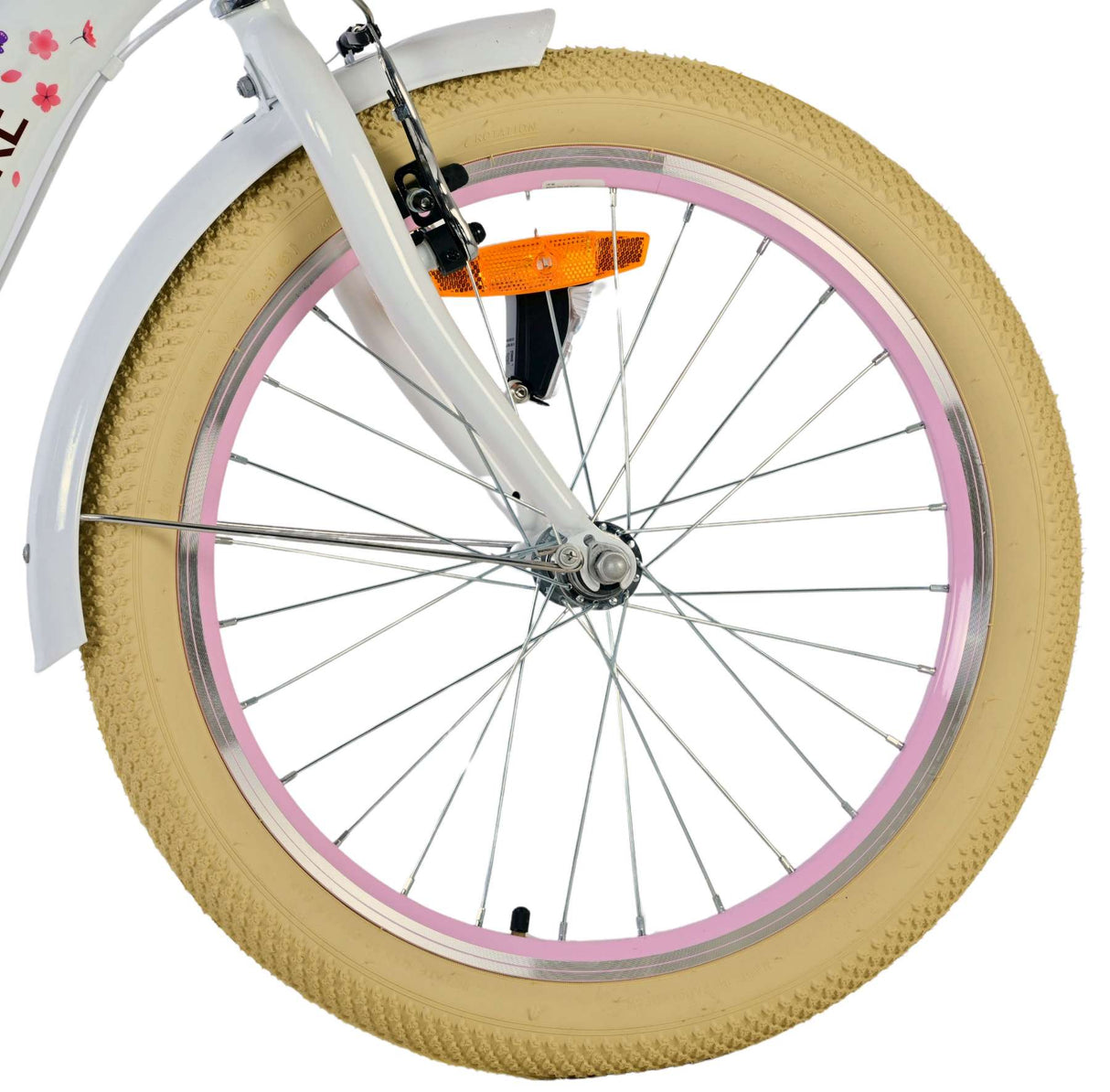 Volare Blossom Children's Bicycle - Girls - 20 Inch - White - Två handbromsar