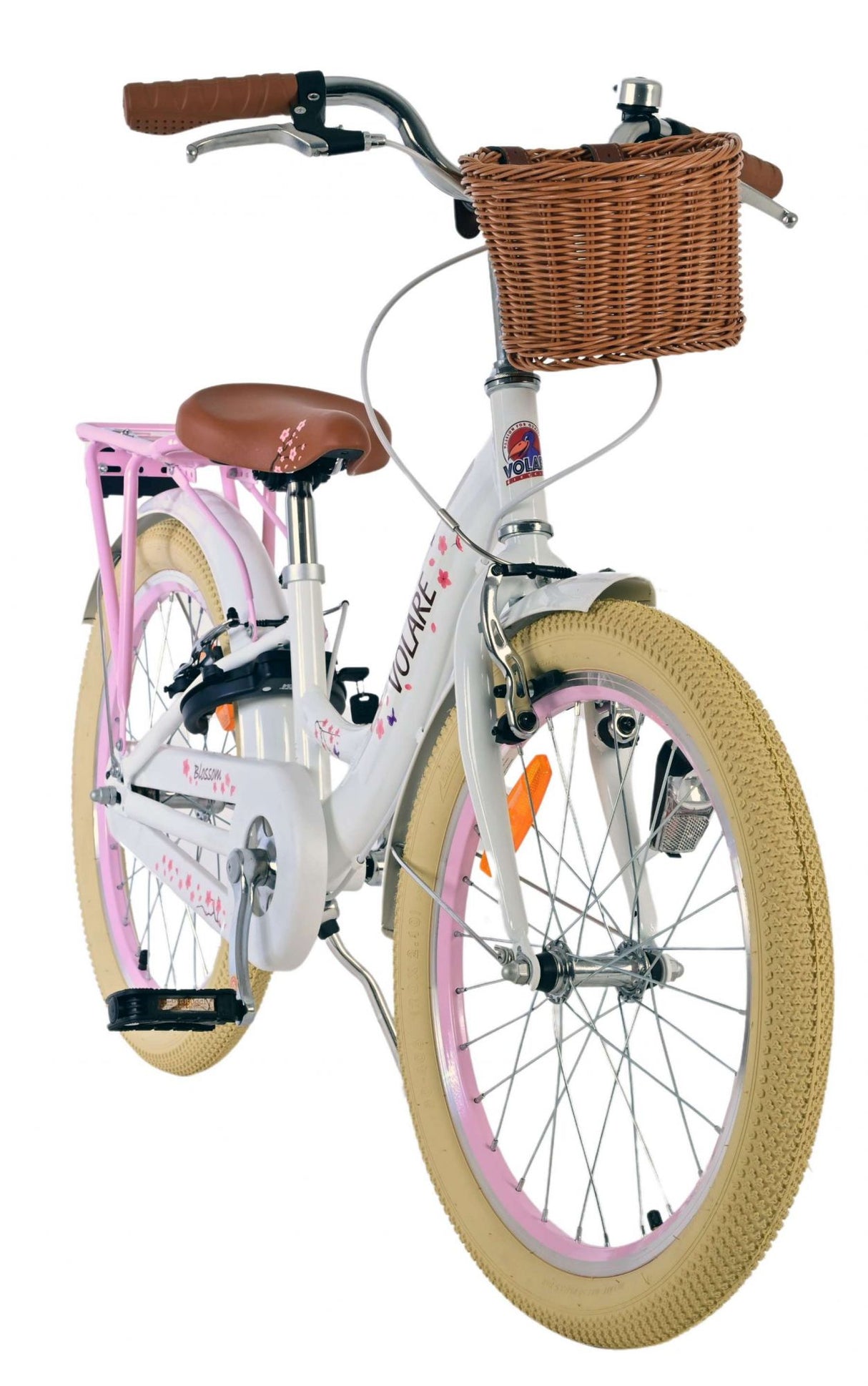 Volare Blossom Children's Bicycle - Girls - 20 Inch - White - Två handbromsar