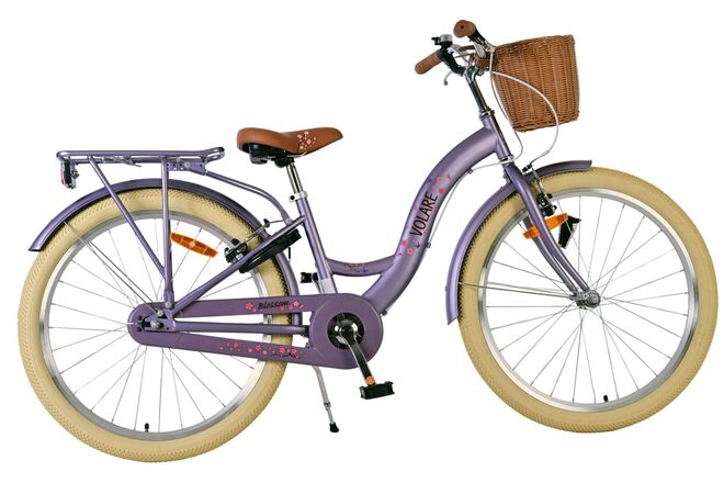Volare Blossom Bicycle para niños - Niñas - 24 pulgadas - Púrpura - Dos frenos de mano
