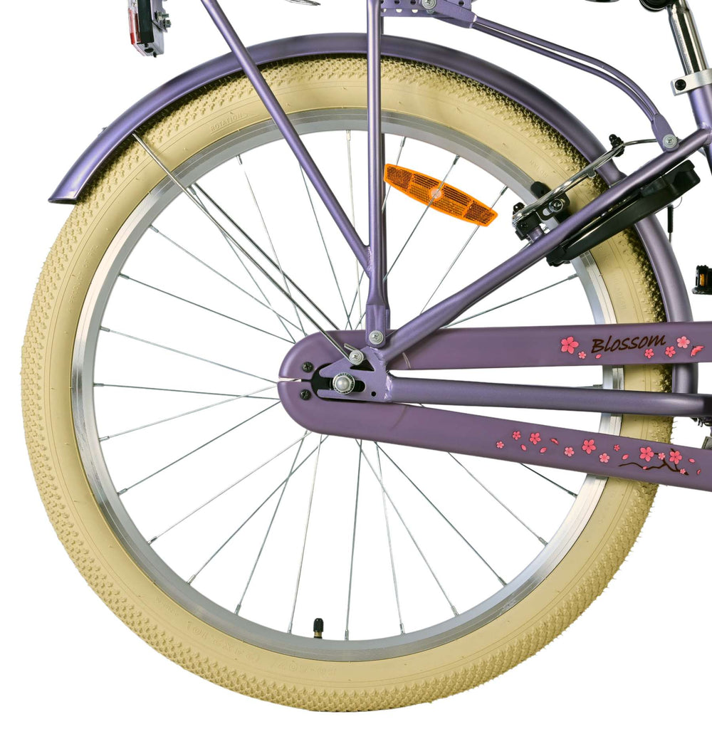 Volare Blossom Bicycle para niños - Niñas - 24 pulgadas - Púrpura - Dos frenos de mano