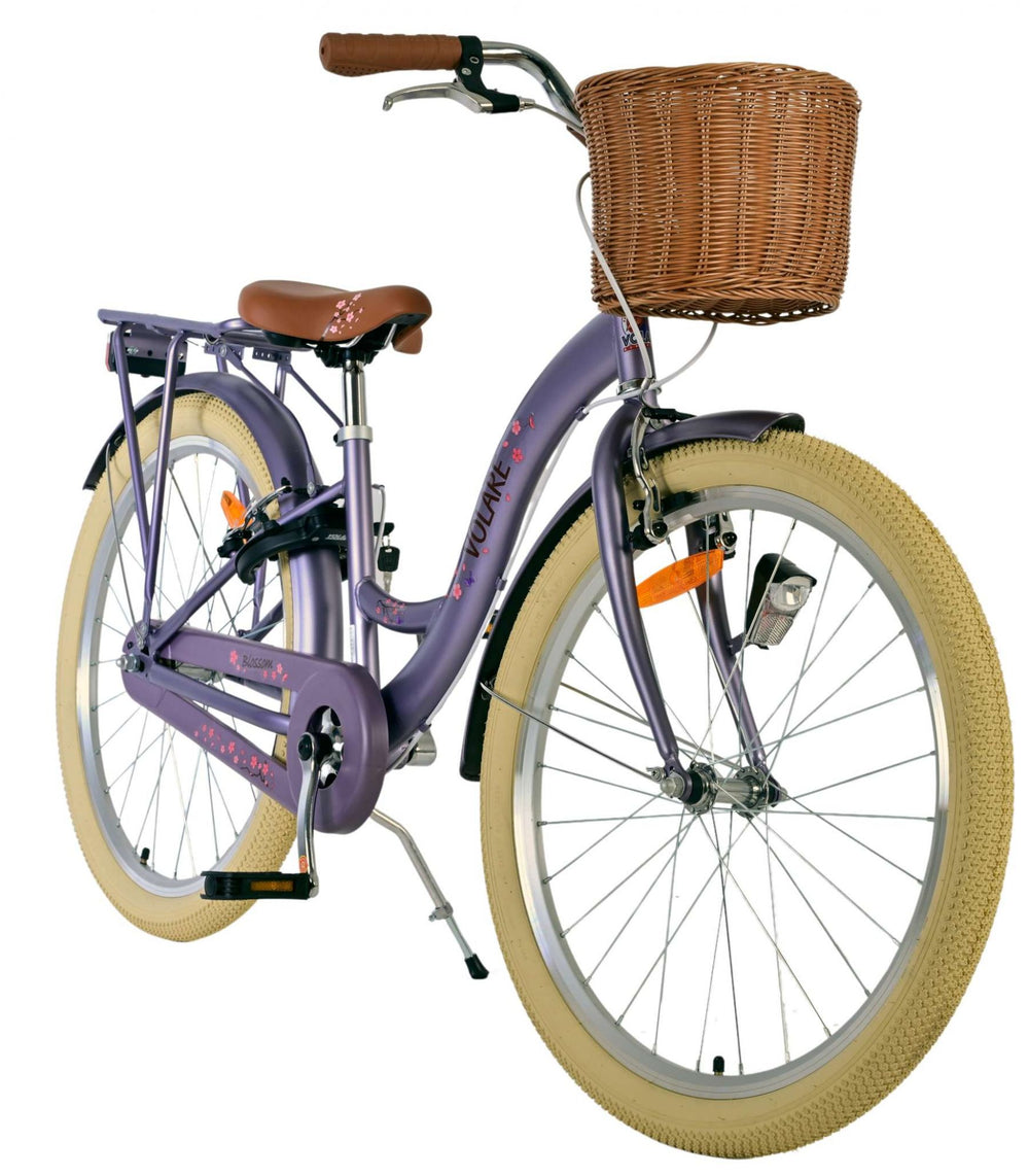 Volare Blossom Bicycle para niños - Niñas - 24 pulgadas - Púrpura - Dos frenos de mano