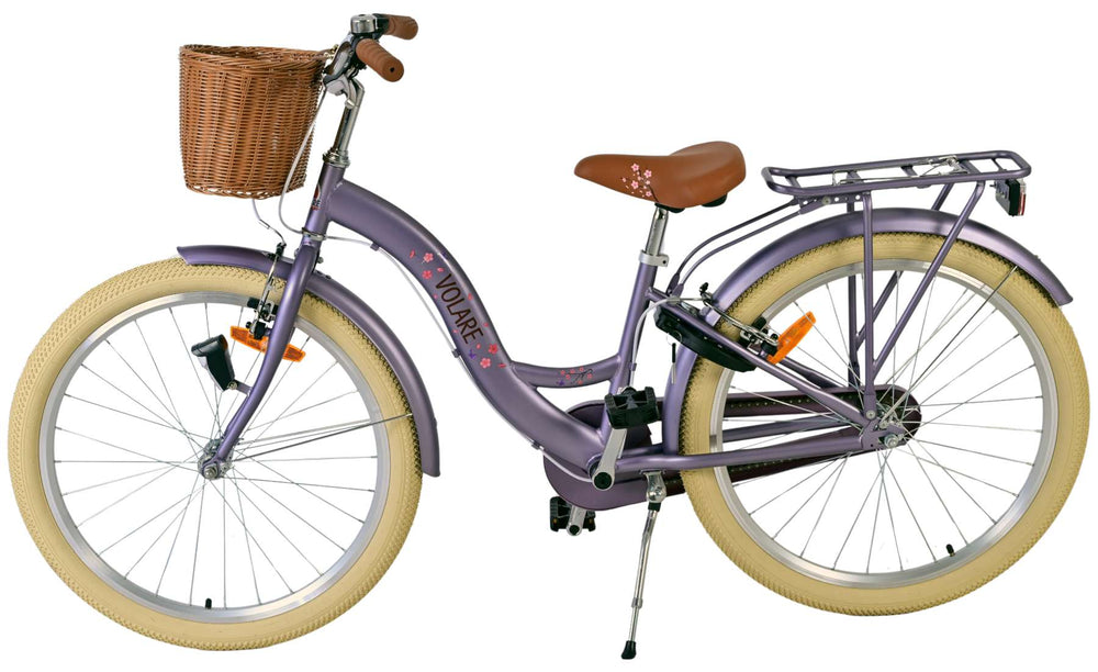Volare Blossom Bicycle para niños - Niñas - 24 pulgadas - Púrpura - Dos frenos de mano